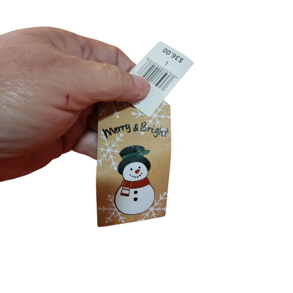 Christmas Holiday Skirt With Snowman & Tree Prints Red White Large - Picture 4 of 5